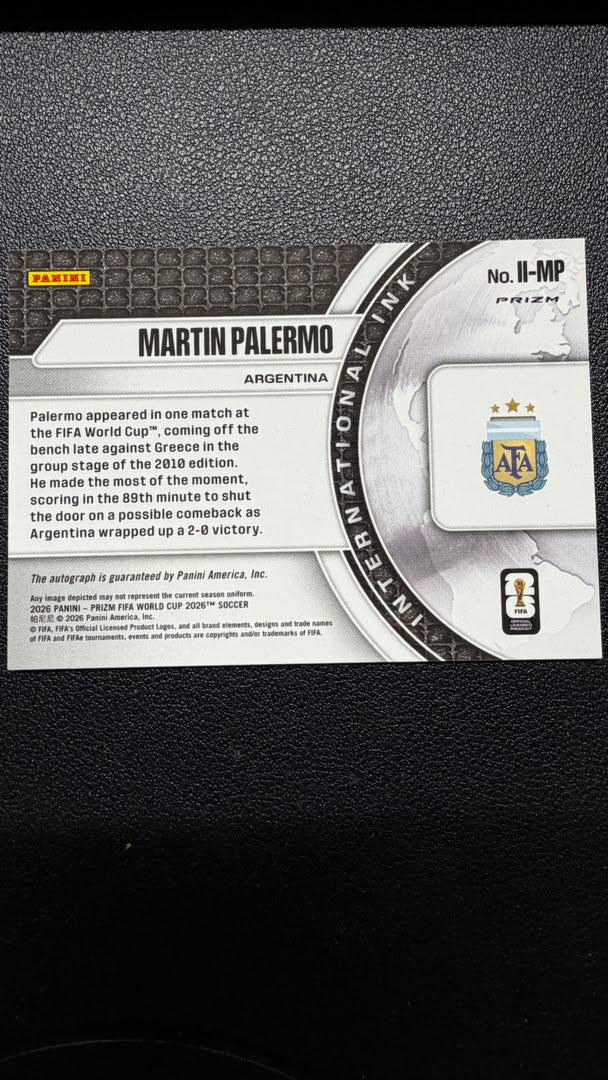 Martín Palermo 2026 Panini Prizm FIFA World Cup International Ink Wave Prizm Auto #II-MP – Argentina