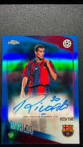 Rivaldo 2025-26 Topps Chrome UEFA Chrome Legends Blue Refractor Auto 025/150 #CLA-R – FC Barcelona