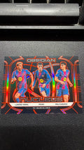 Lamine Yamal / Pedri / Pau Cubarsí 2025-26 Panini Obsidian Nucleus Electric Etch Orange 56/75 #2 – FC Barcelona