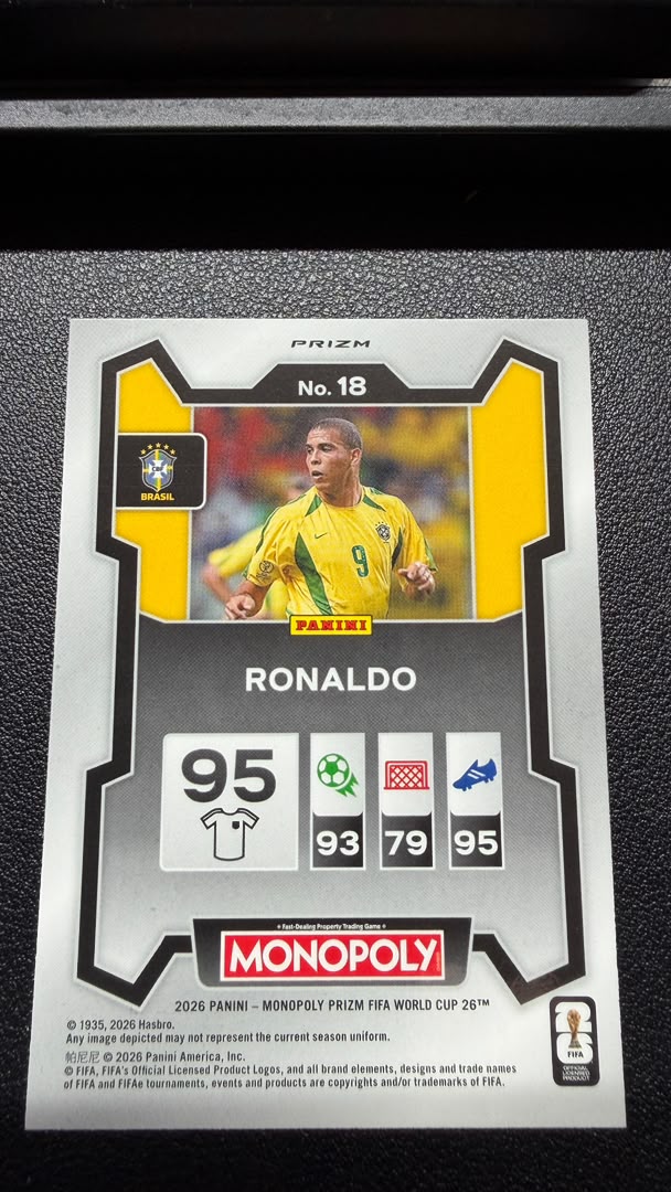 Ronaldo Nazário 2026 Panini Prizm Monopoly FIFA World Cup Four Corners Green Wave #18 – Brazil