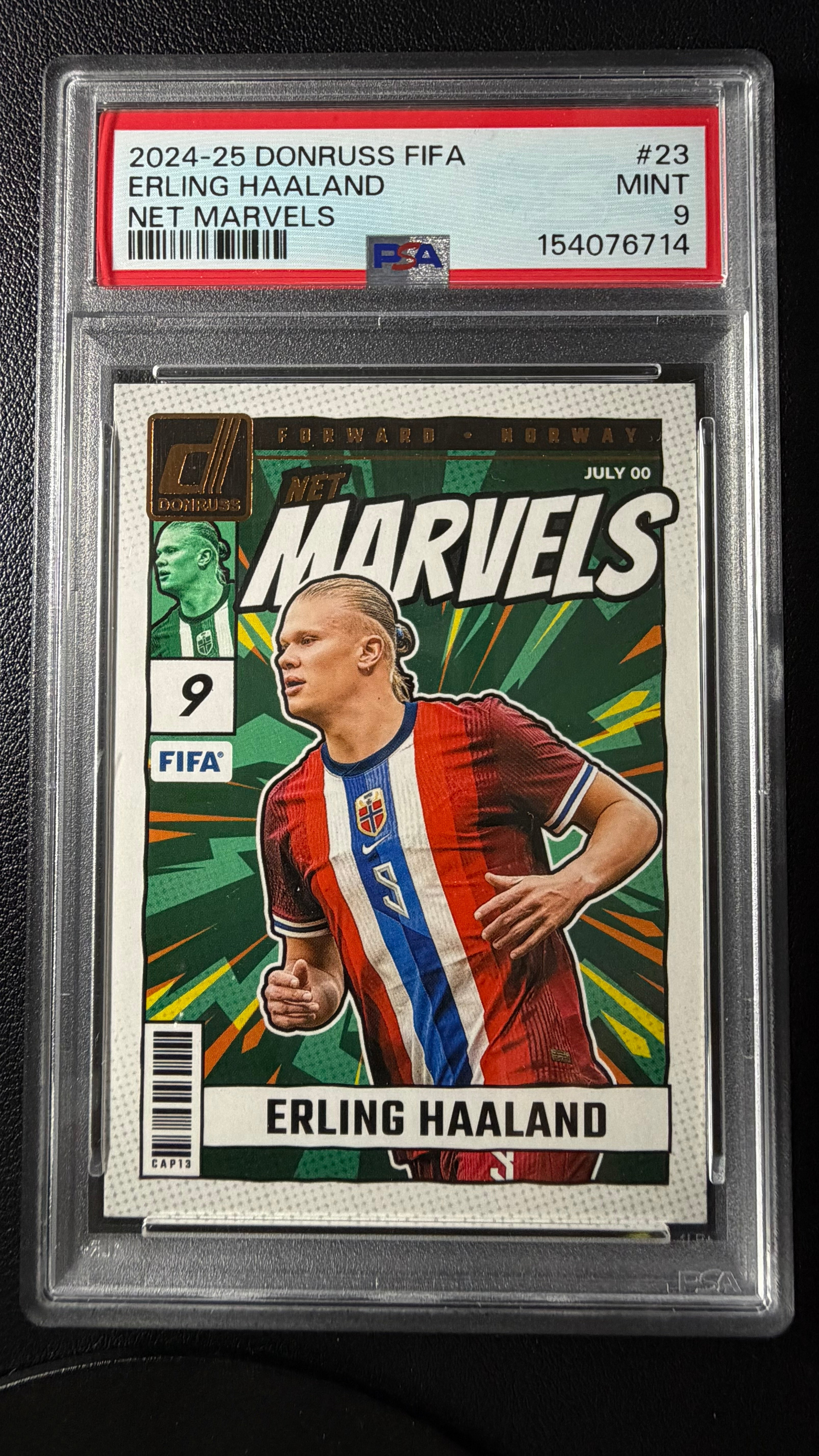 2024-25 Donruss FIFA Erling Haaland Net Marvels #23 PSA 9 Mint