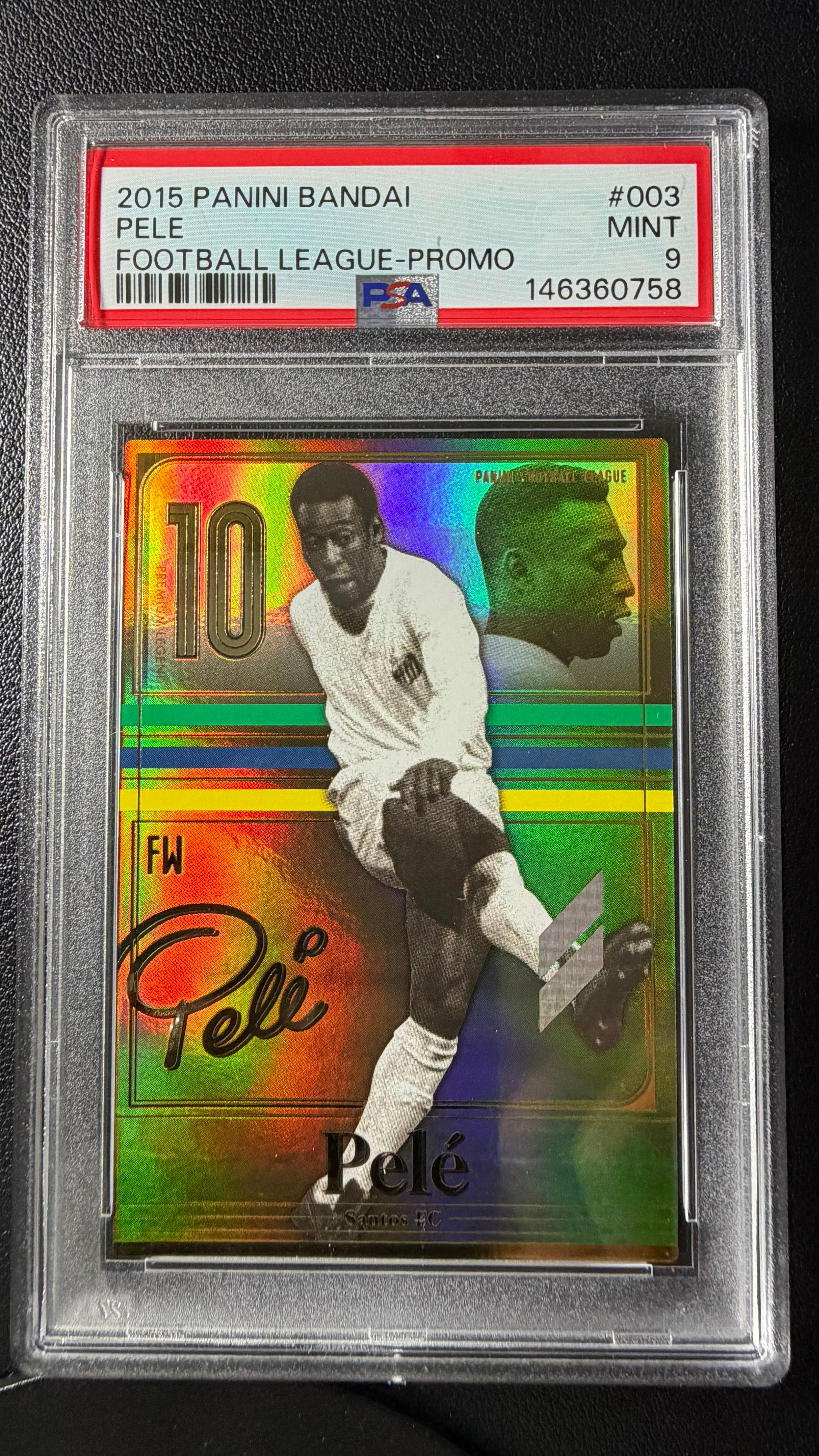 2015 Panini Bandai Football League Promo Pelé #003 PSA 9 Mint