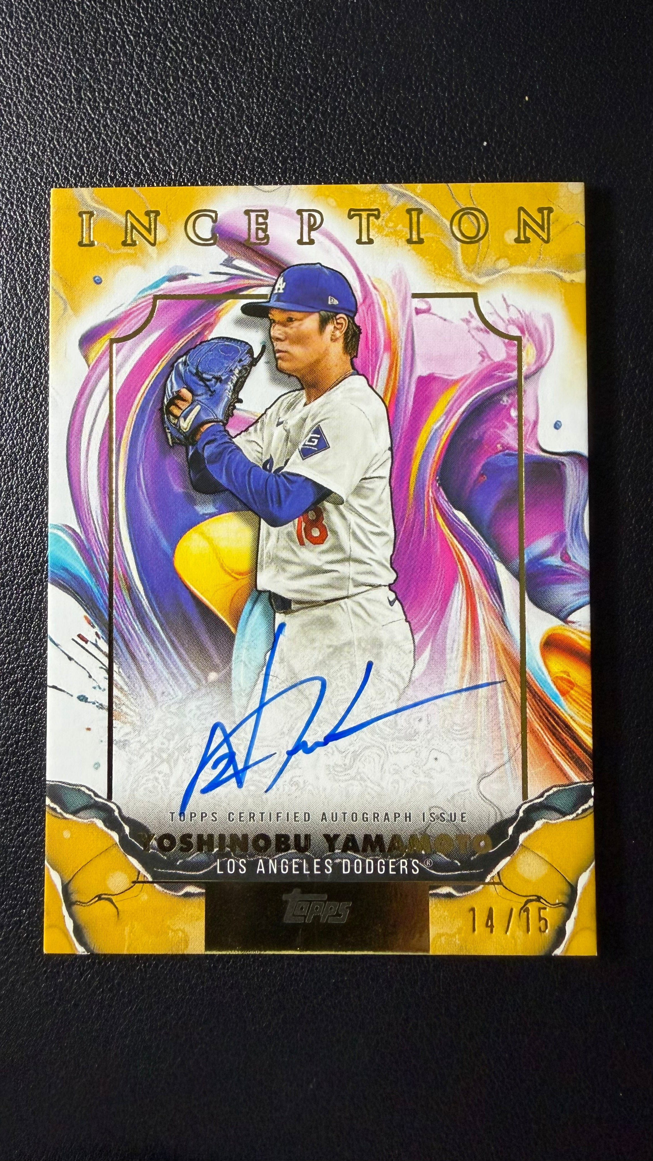 2025 Topps Inception Yoshinobu Yamamoto Gold Auto #14/15 – Los Angeles Dodgers
