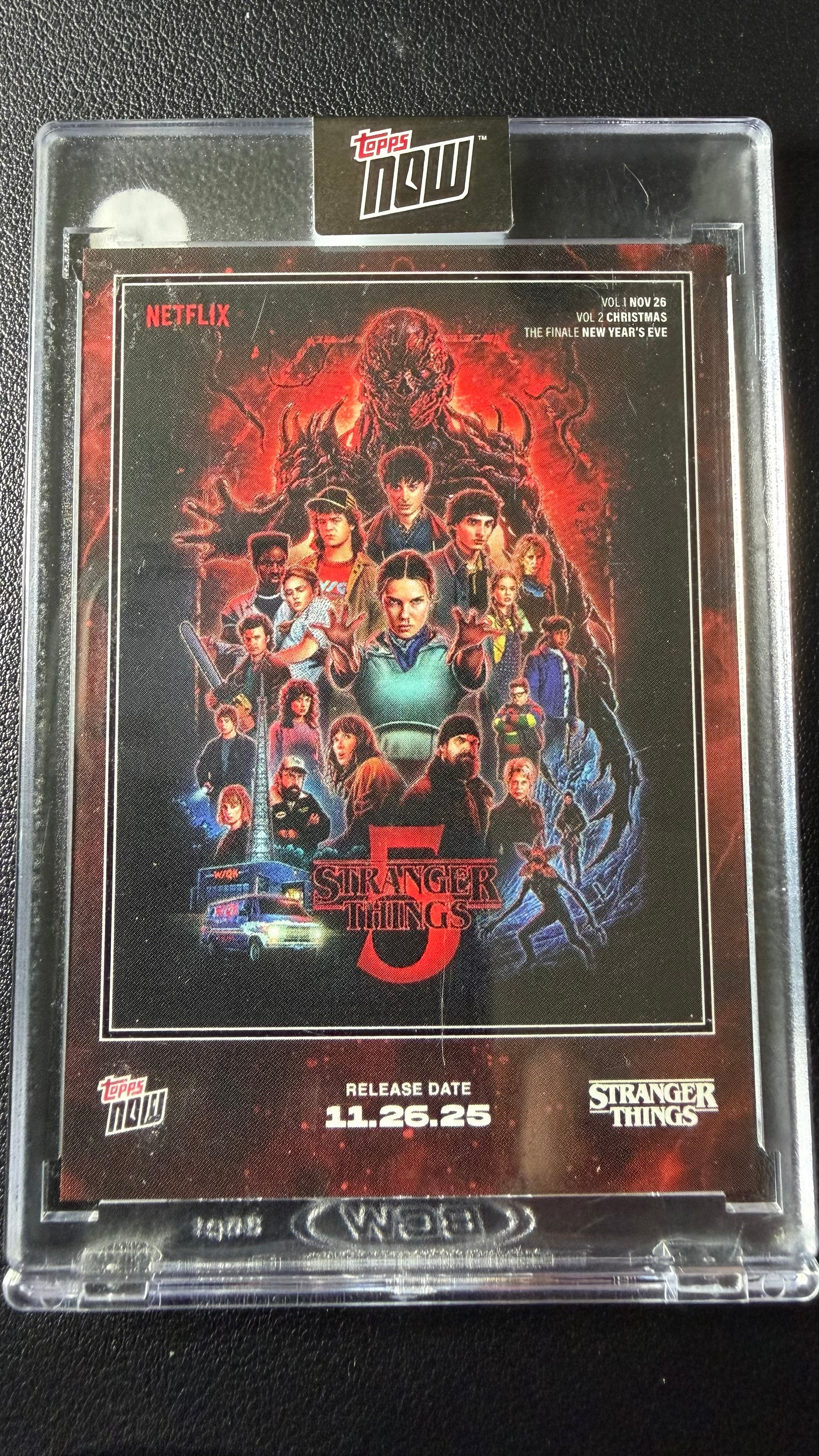 2025 Topps NOW Stranger Things 5 Release Date Promo Card – Encased