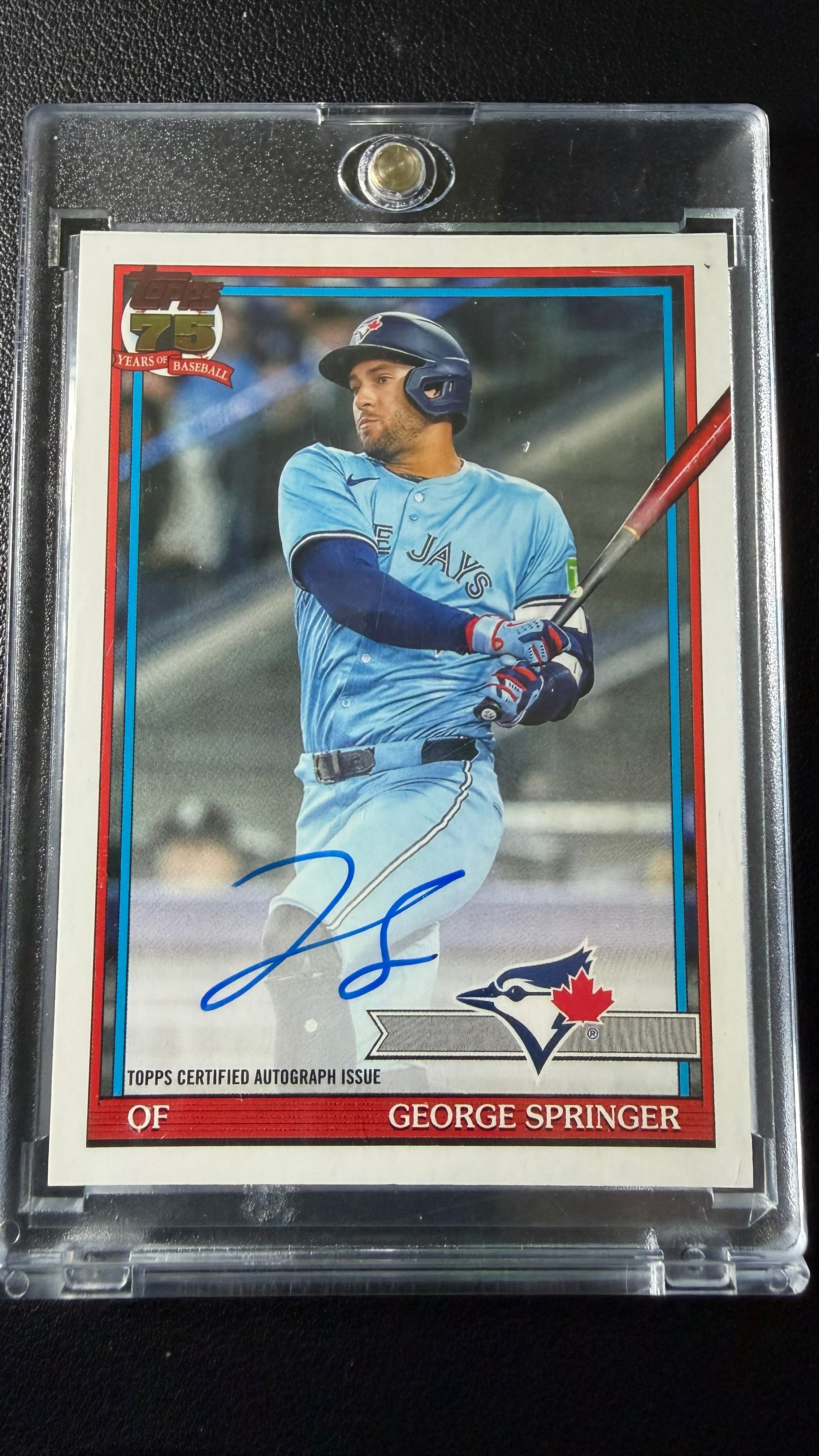 George Springer 2023 Topps Series 1 1988 Topps Baseball Autograph ’88A-GSP – On-Card Auto