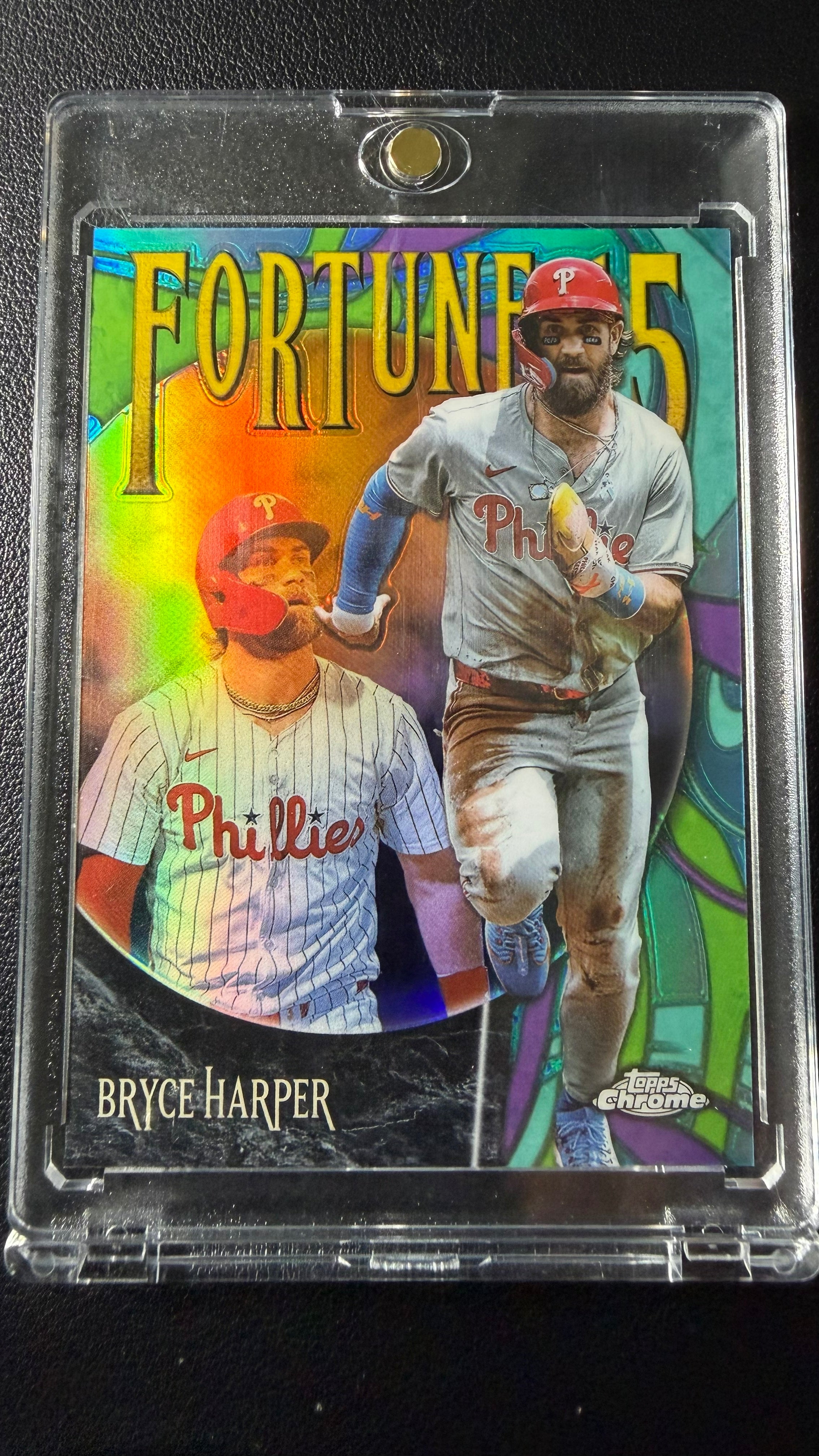 Bryce Harper 2025 Topps Chrome Fortune 15 Insert – Philadelphia Phillies