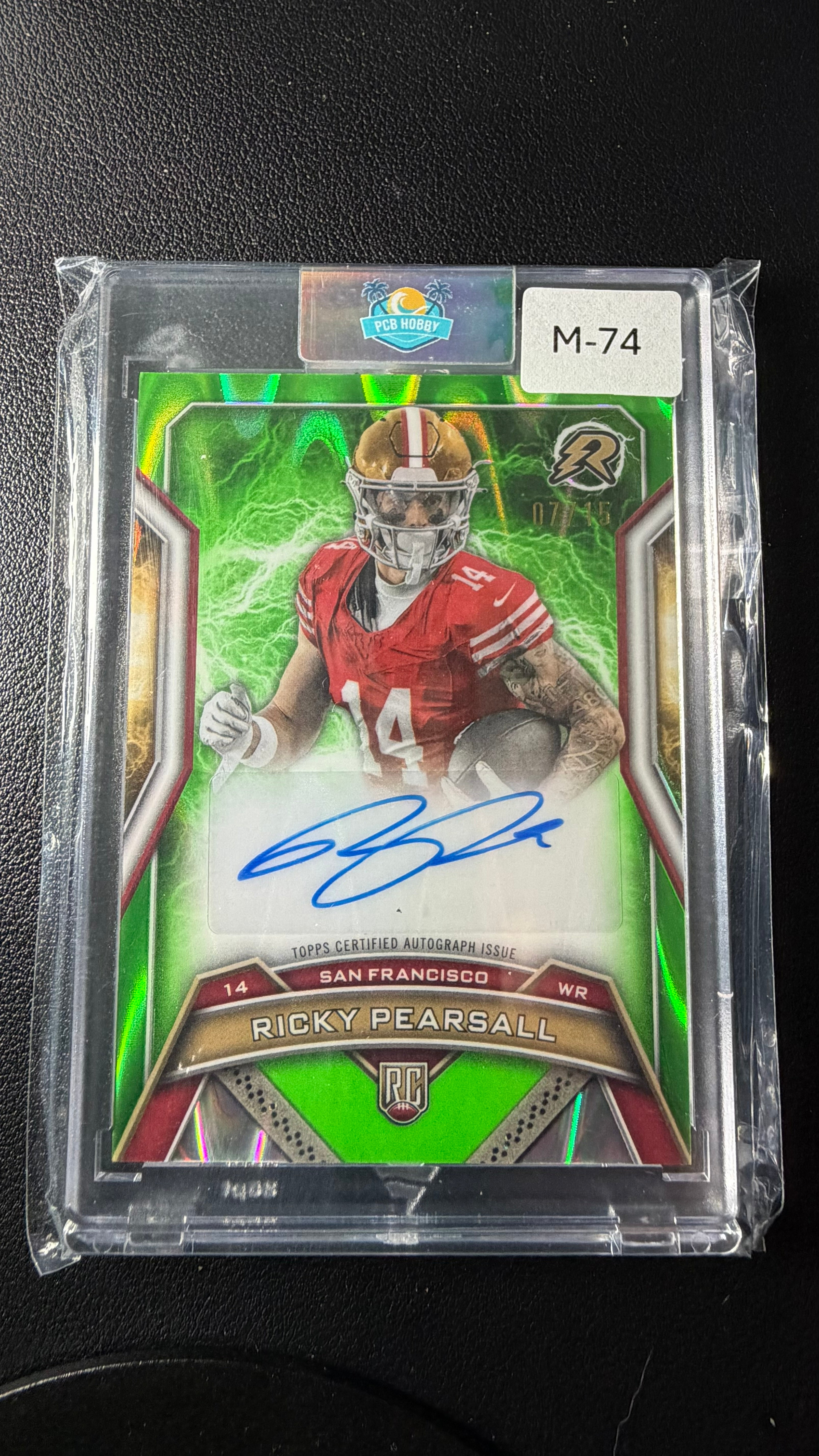 2025 Topps Resurgence Ricky Pearsall Green Lightning Rookie Auto #/45 – San Francisco 49ers