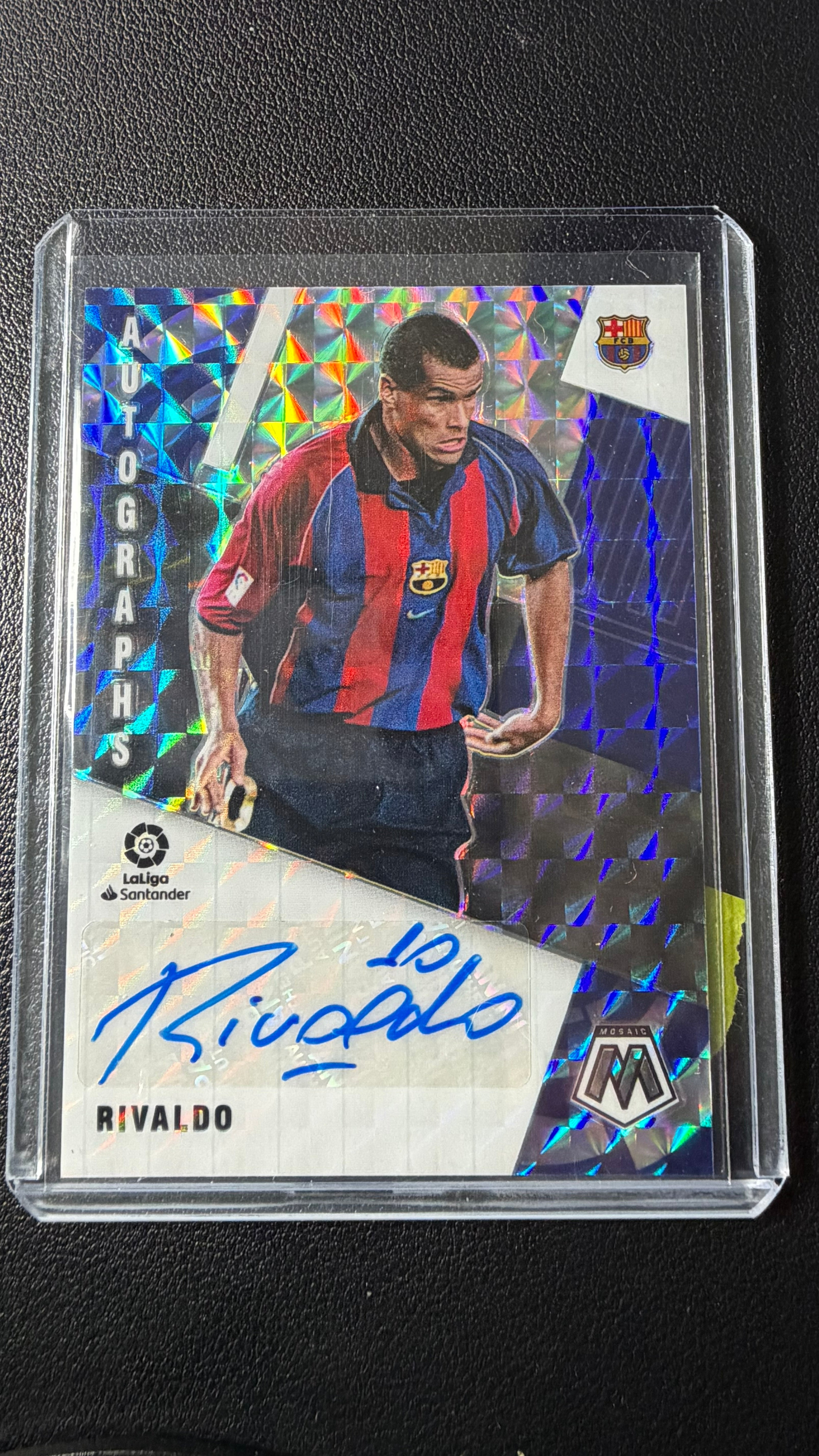2023-24 Panini Mosaic LaLiga Rivaldo Autographs Silver Auto FC Barcelona