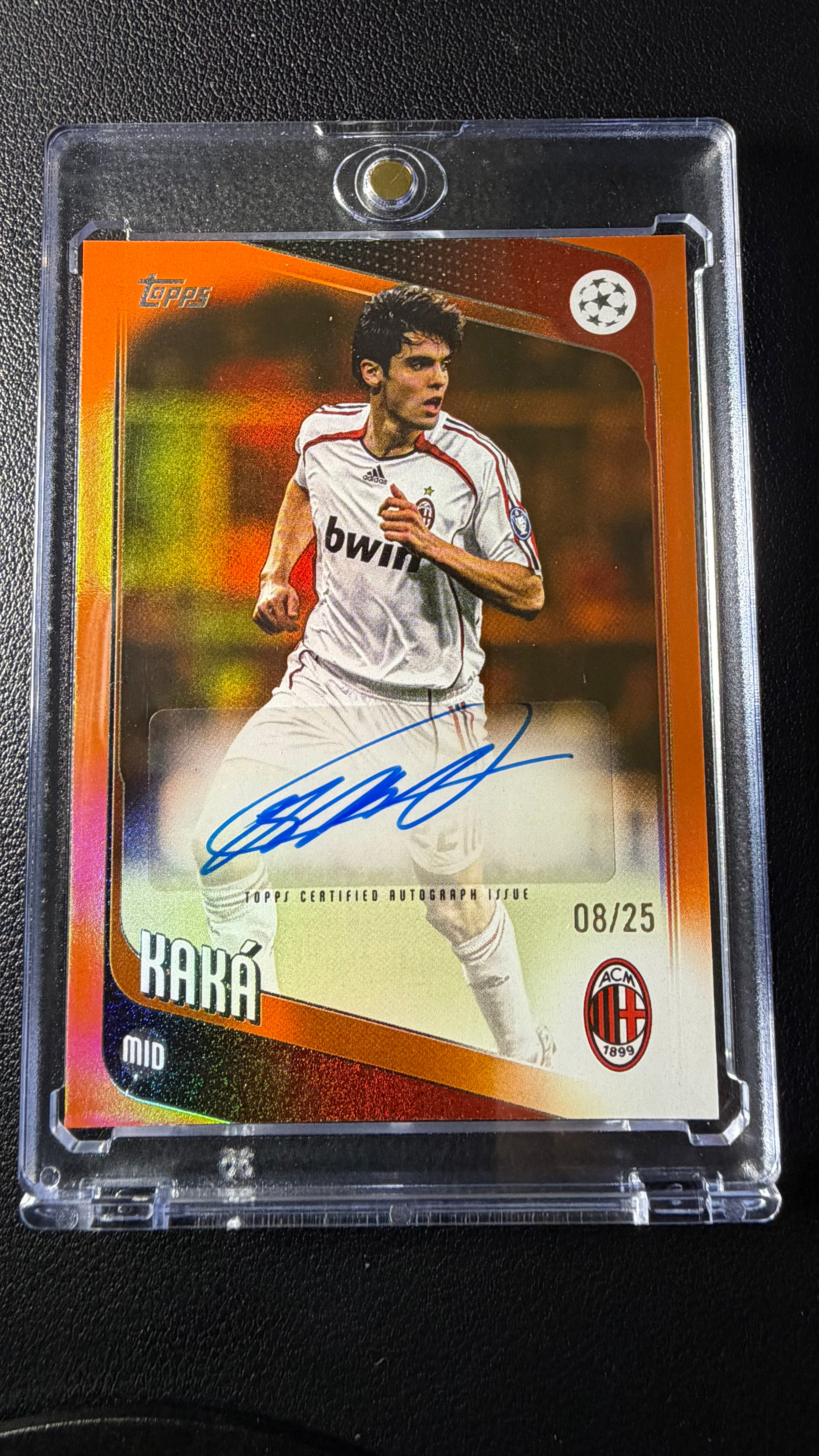 2024-25 Topps UEFA Club Competitions Kaká Orange Autograph #08/25 AC Milan