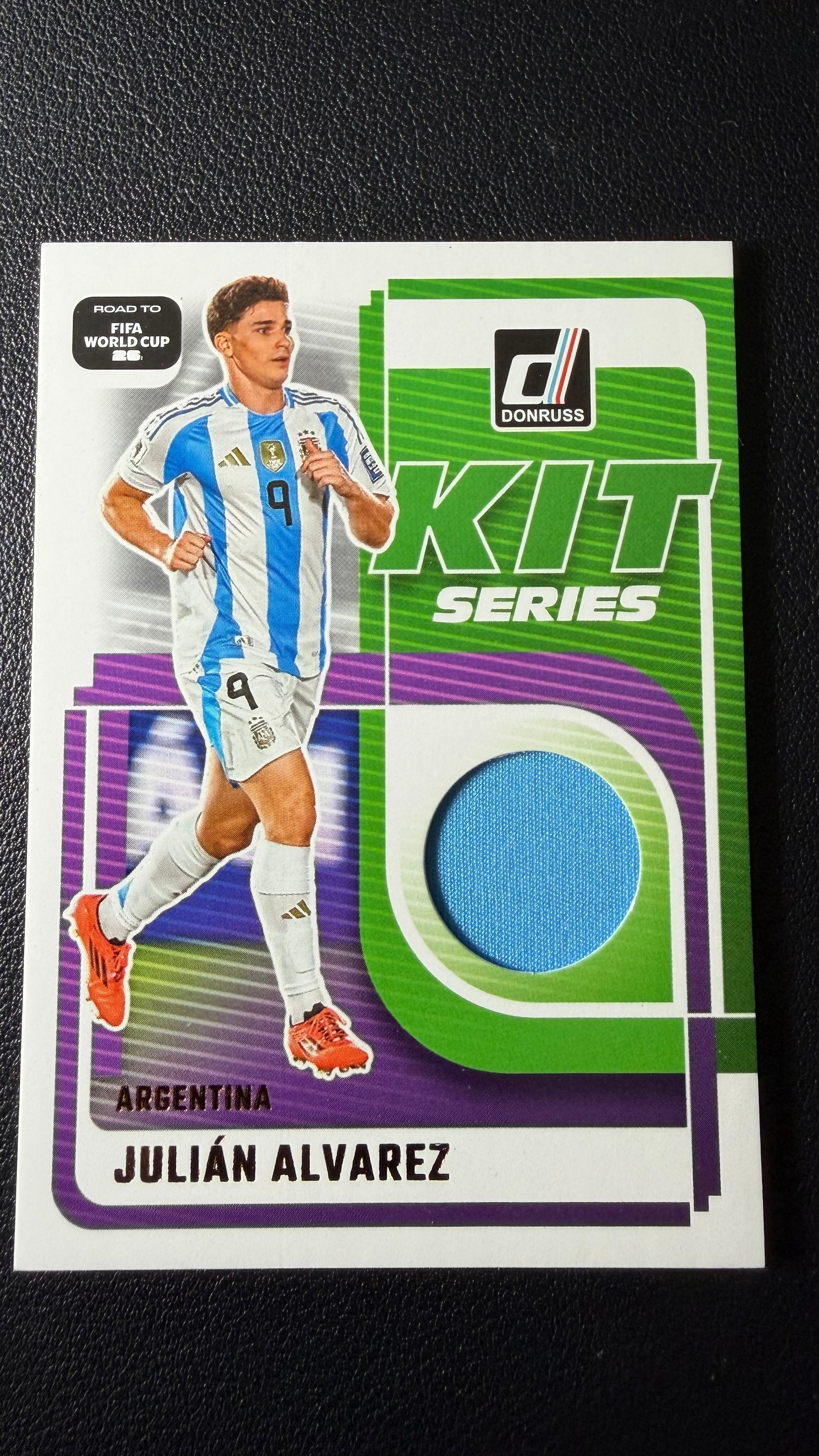 Julián Álvarez 2025-26 Panini Donruss Road to FIFA World Cup 26 Kit Series Memorabilia Argentina
