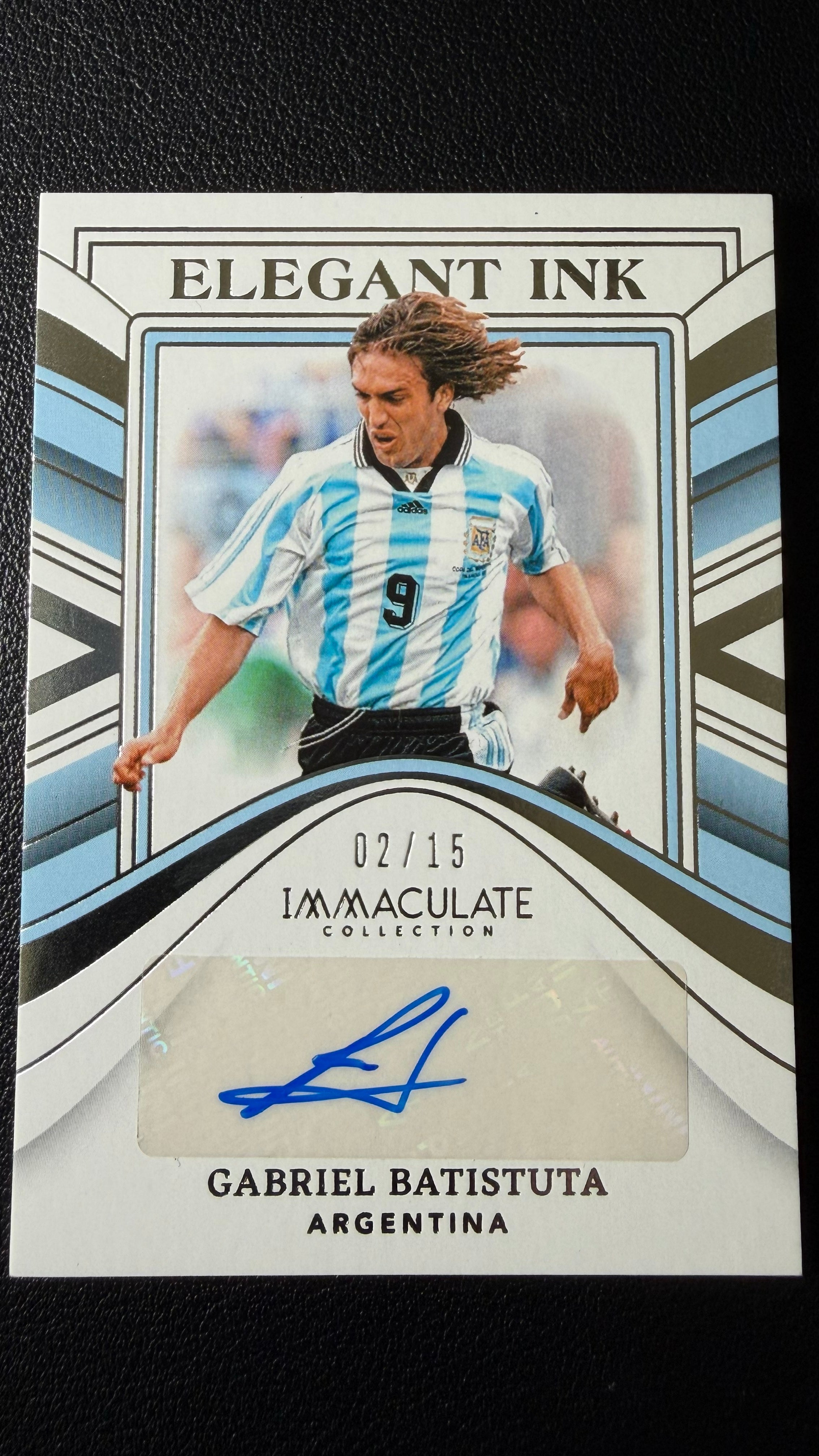 Gabriel Batistuta 2023-24 Panini Immaculate Collection Elegant Ink Silver Auto #02/15 Argentina