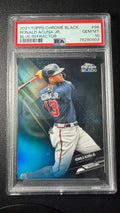 2021 Topps Chrome Black Ronald Acuña Jr. Blue Refractor PSA 10 Gem Mint