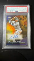 2025 Topps Chrome Update Ezequiel Tovar Chromeography Gold Refractor Auto /50 PSA 8