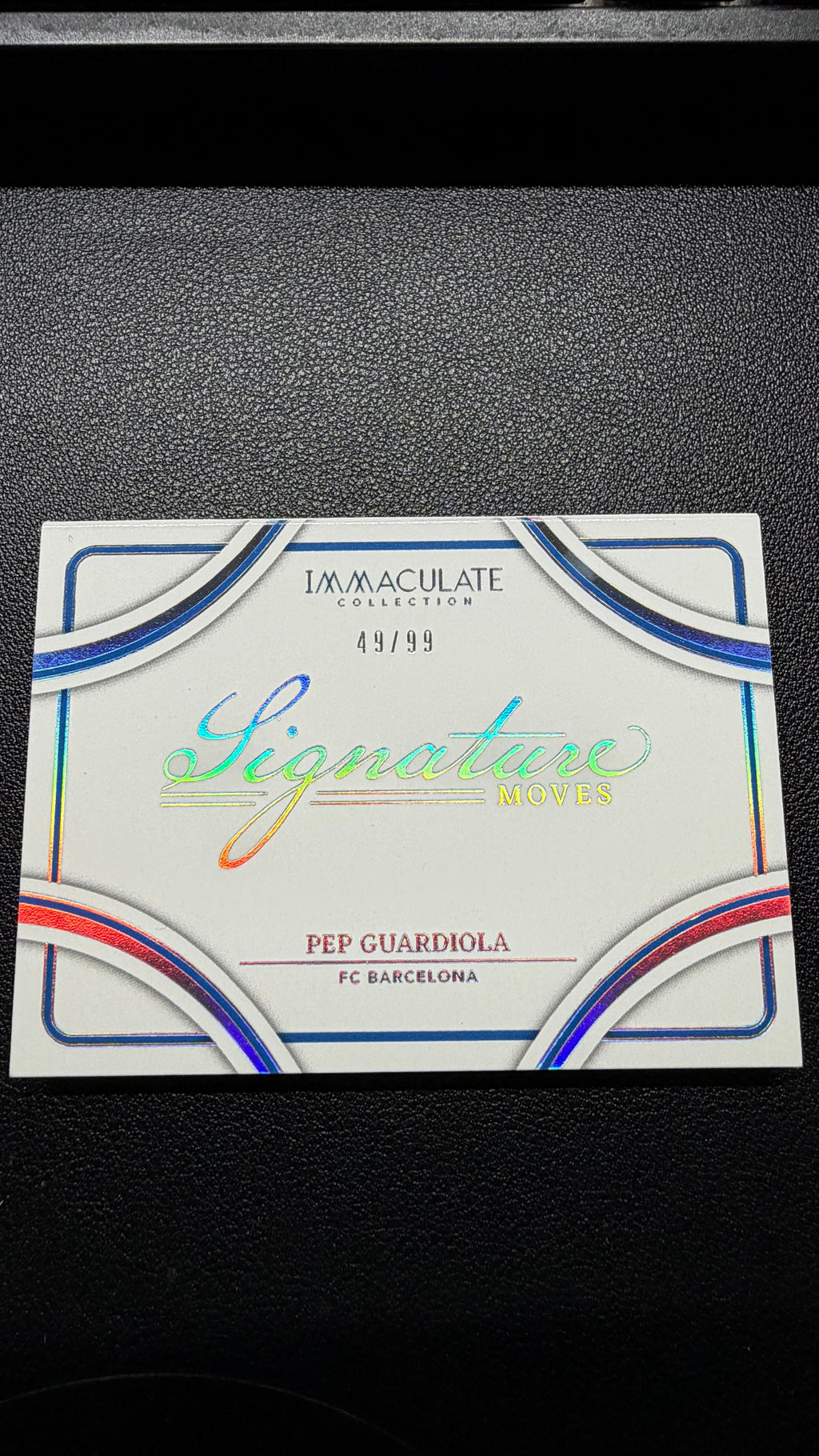 2024-25 Panini Immaculate Pep Guardiola Signature Moves Auto Booklet 49/99