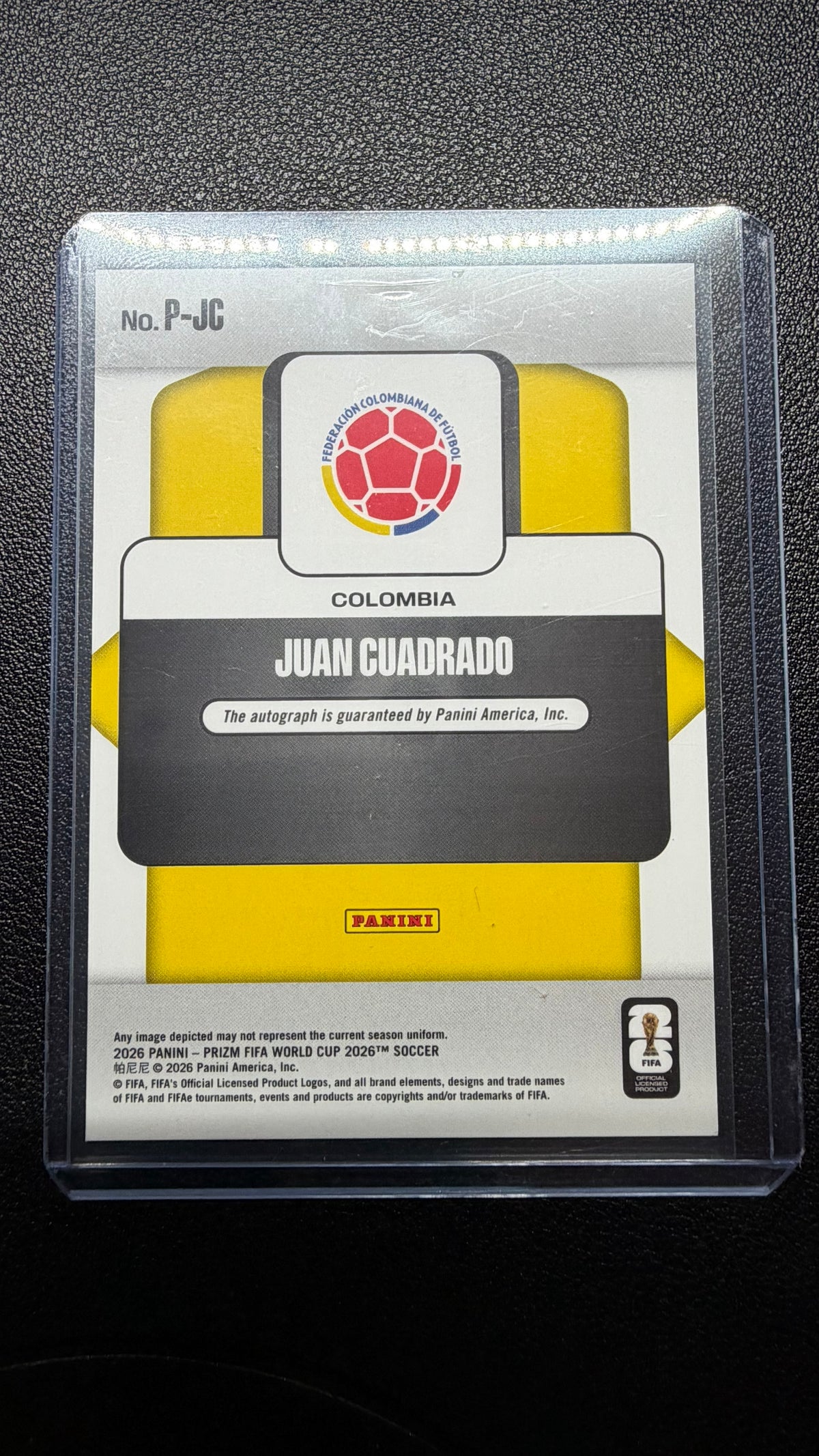 2026 Panini Prizm FIFA World Cup Juan Cuadrado Penmanship Auto