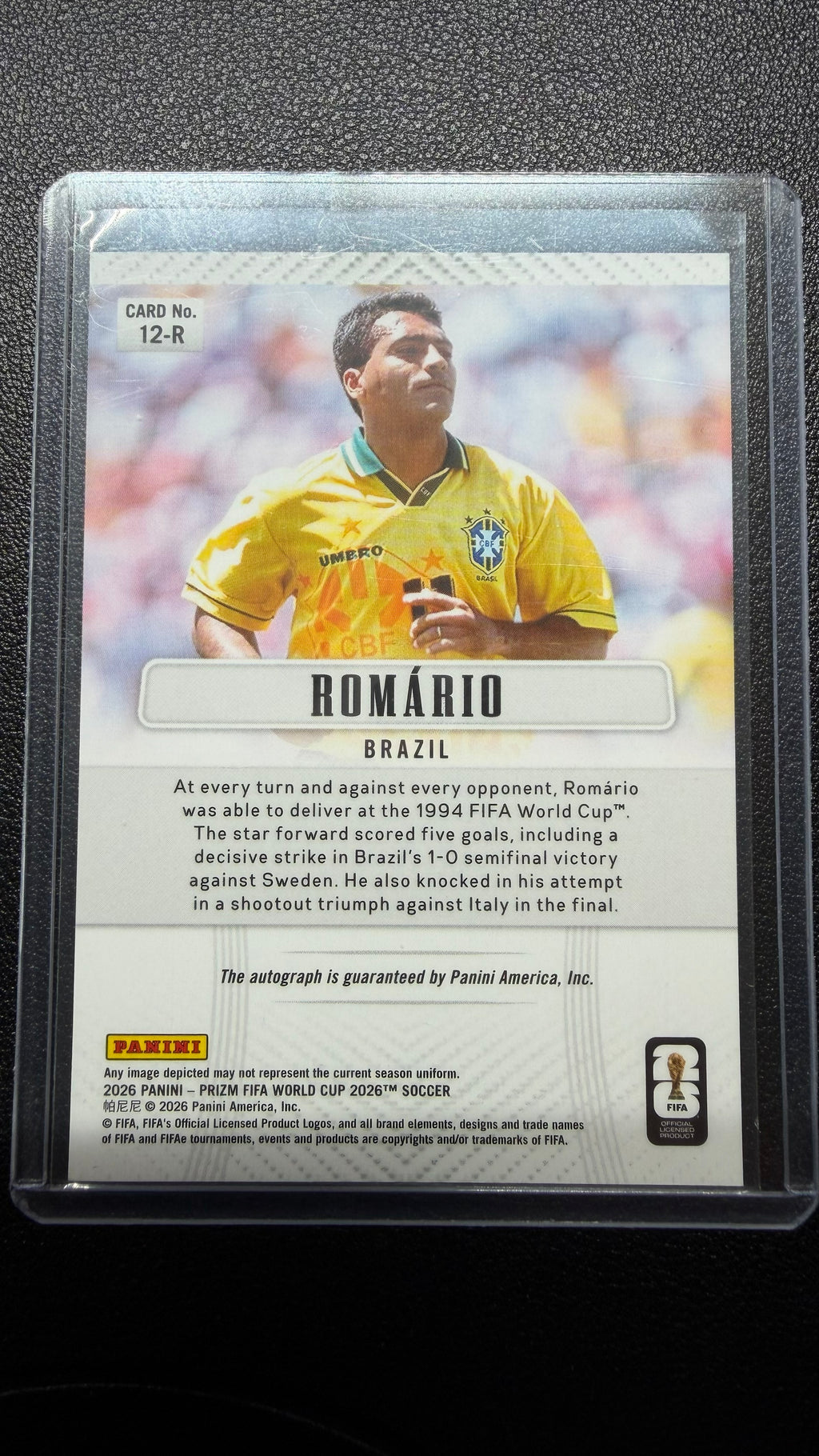 2026 Panini Prizm FIFA World Cup Romário 2012 Throwback Signatures Auto #12-R