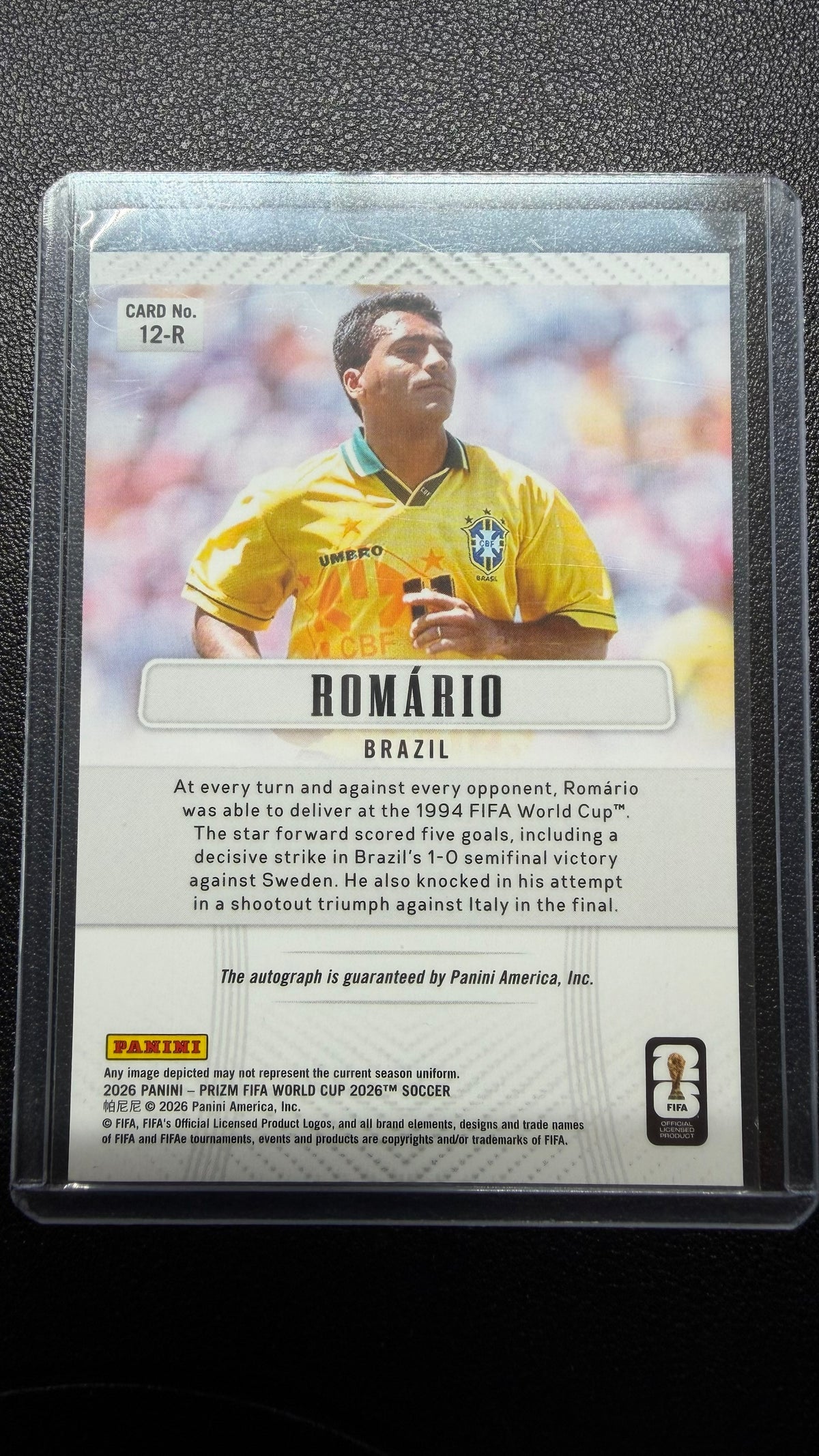 2026 Panini Prizm FIFA World Cup Romário 2012 Throwback Signatures Auto #12-R