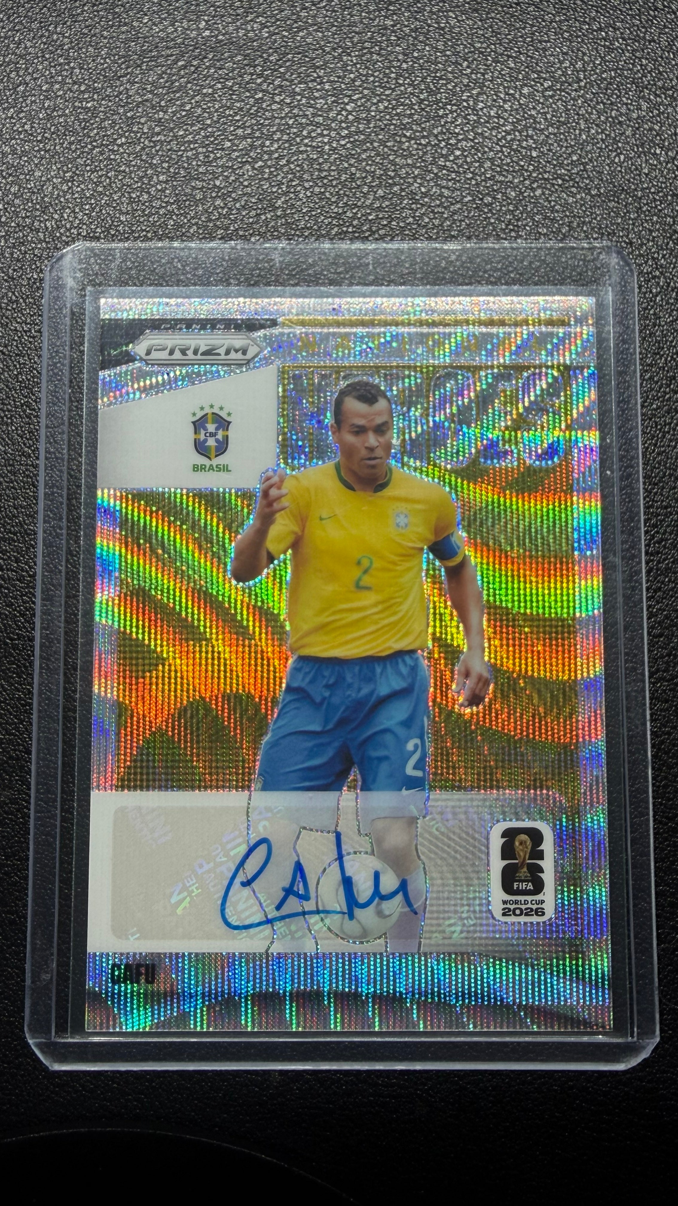 2026 Panini Prizm FIFA World Cup Cafu National Heroes Silver Wave Auto #NH-C
