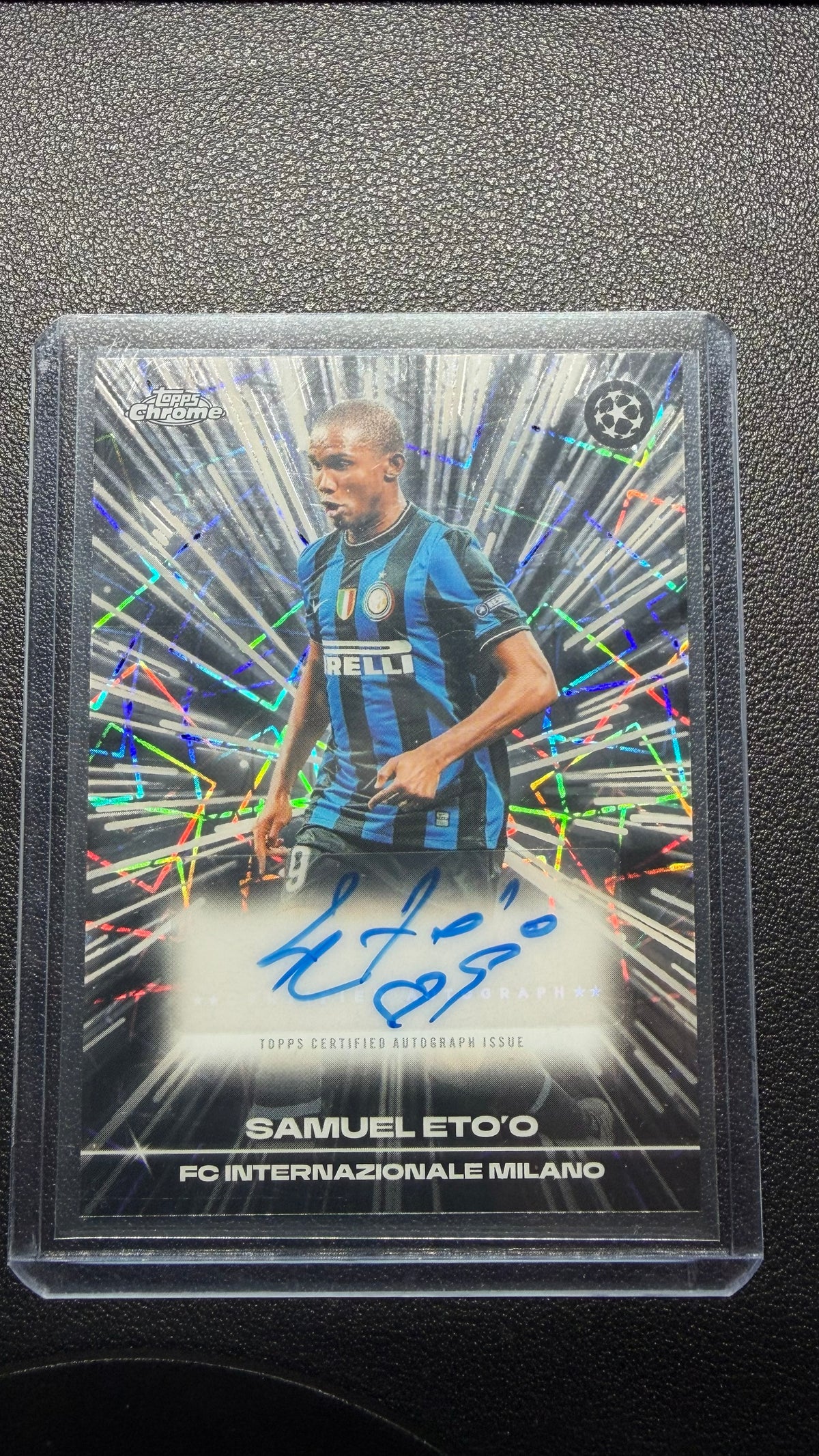 2025-26 Topps Chrome UEFA Samuele Eto’o Black Lazer Autograph #BLA-SE