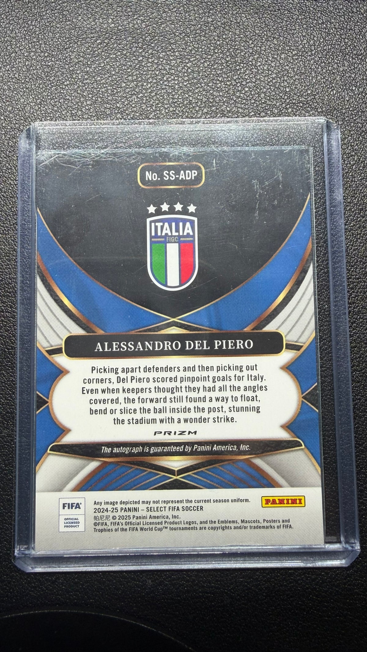 2024-25 Panini Select FIFA Alessandro Del Piero Silver Prizm Auto #SS-ADP
