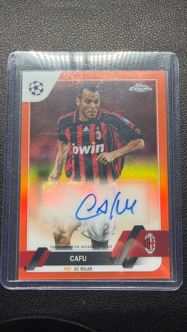2022-23 Topps Chrome UEFA Cafu Orange Refractor Auto /25 #CA-C