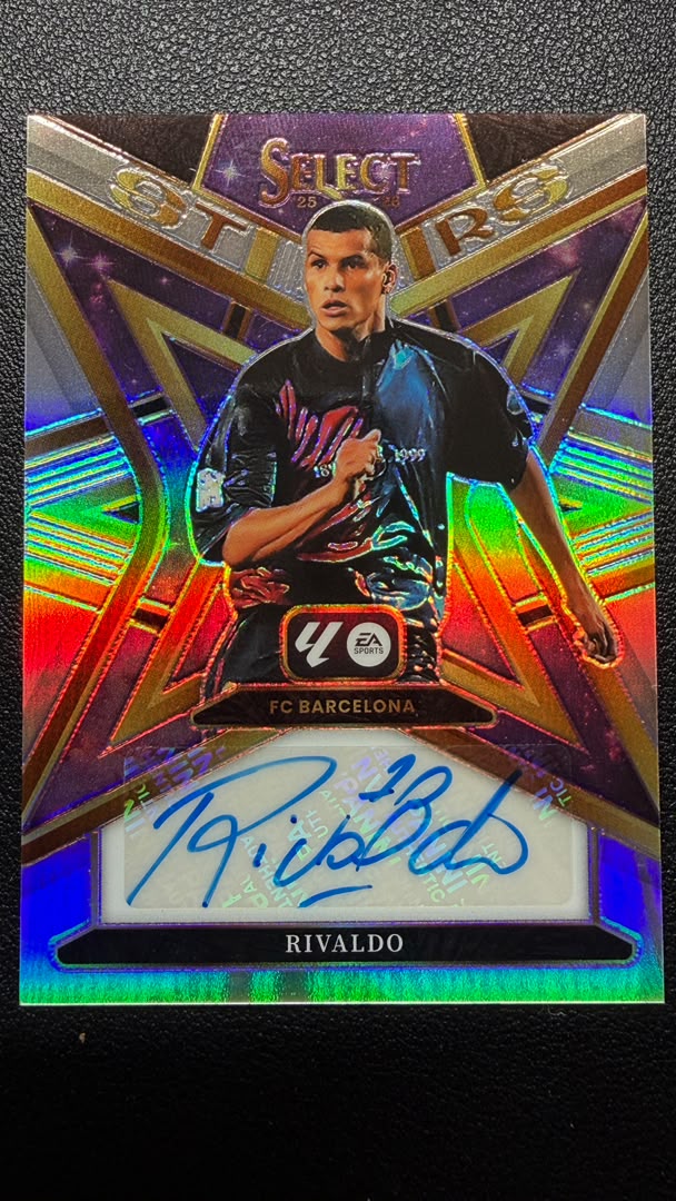 Rivaldo 2025-26 Panini Select LaLiga Select Stars Signatures Silver Prizm Auto #ST-R – FC Barcelona