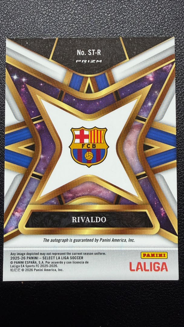 Rivaldo 2025-26 Panini Select LaLiga Select Stars Signatures Silver Prizm Auto #ST-R – FC Barcelona