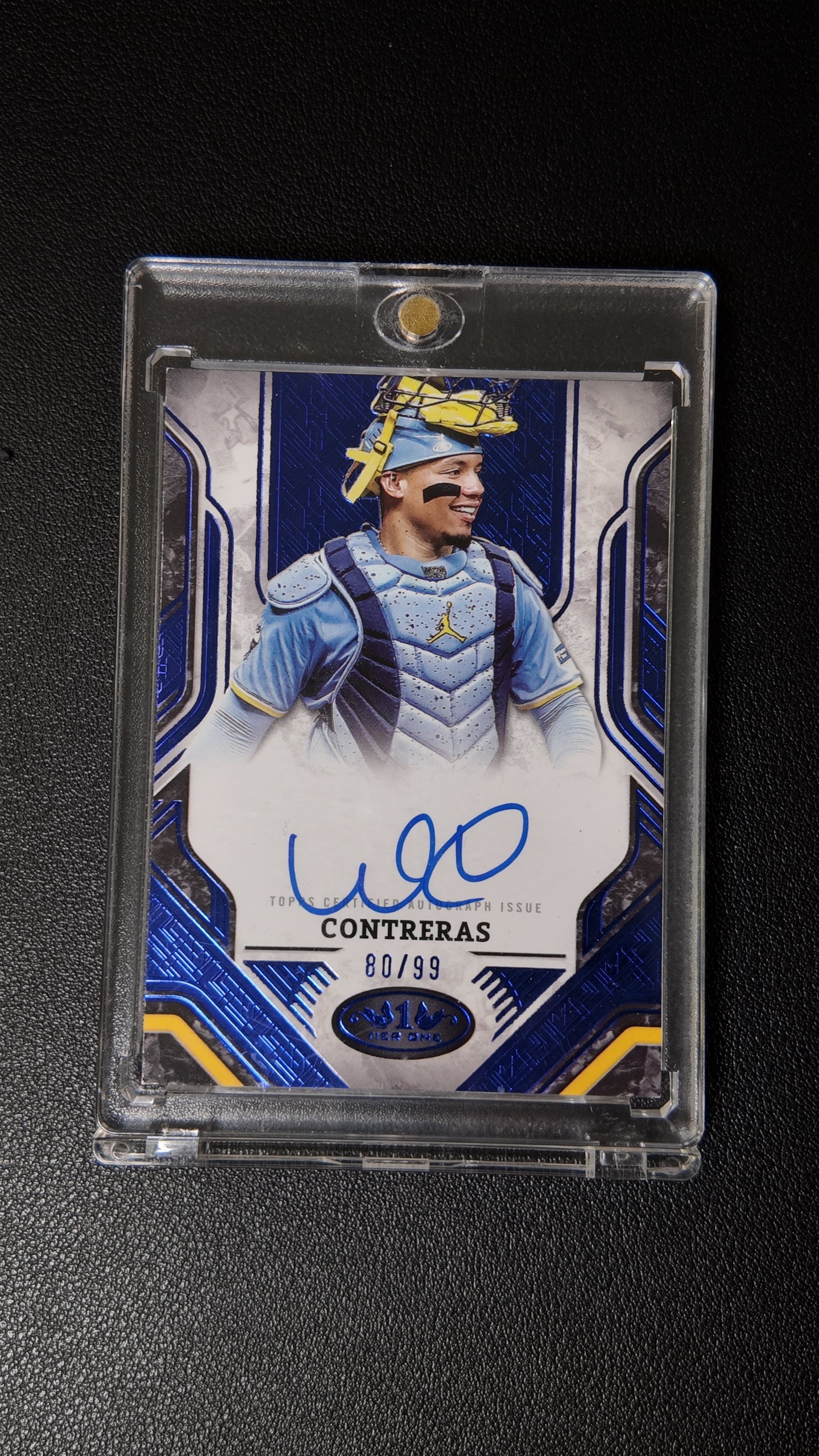 2024 Topps Tier One Blue Foil Autograph /99 – William Contreras | Milwaukee Brewers