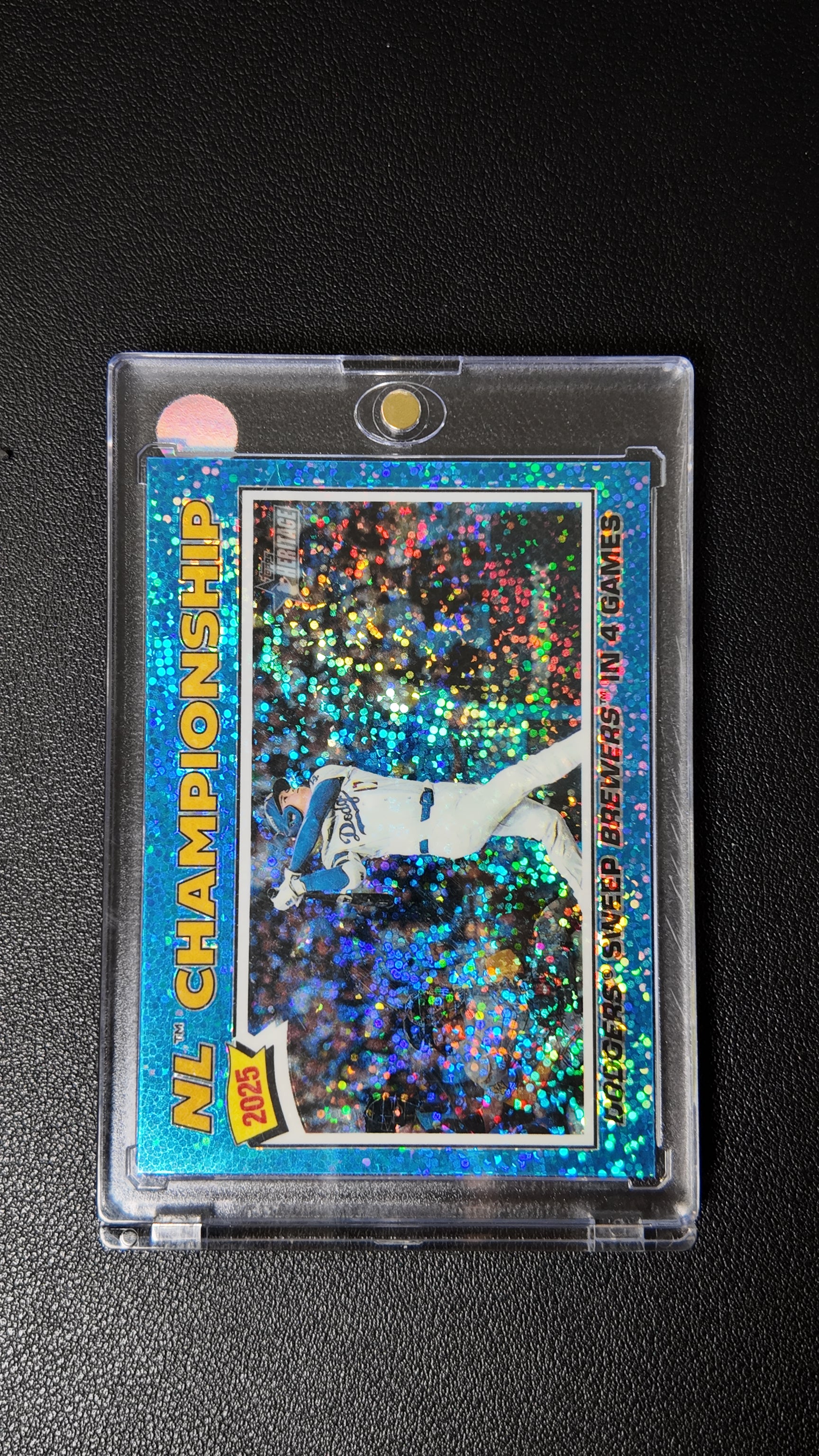 2025 Topps Heritage Chrome Blue Sparkle – Shohei Ohtani NL Championship | Los Angeles Dodgers