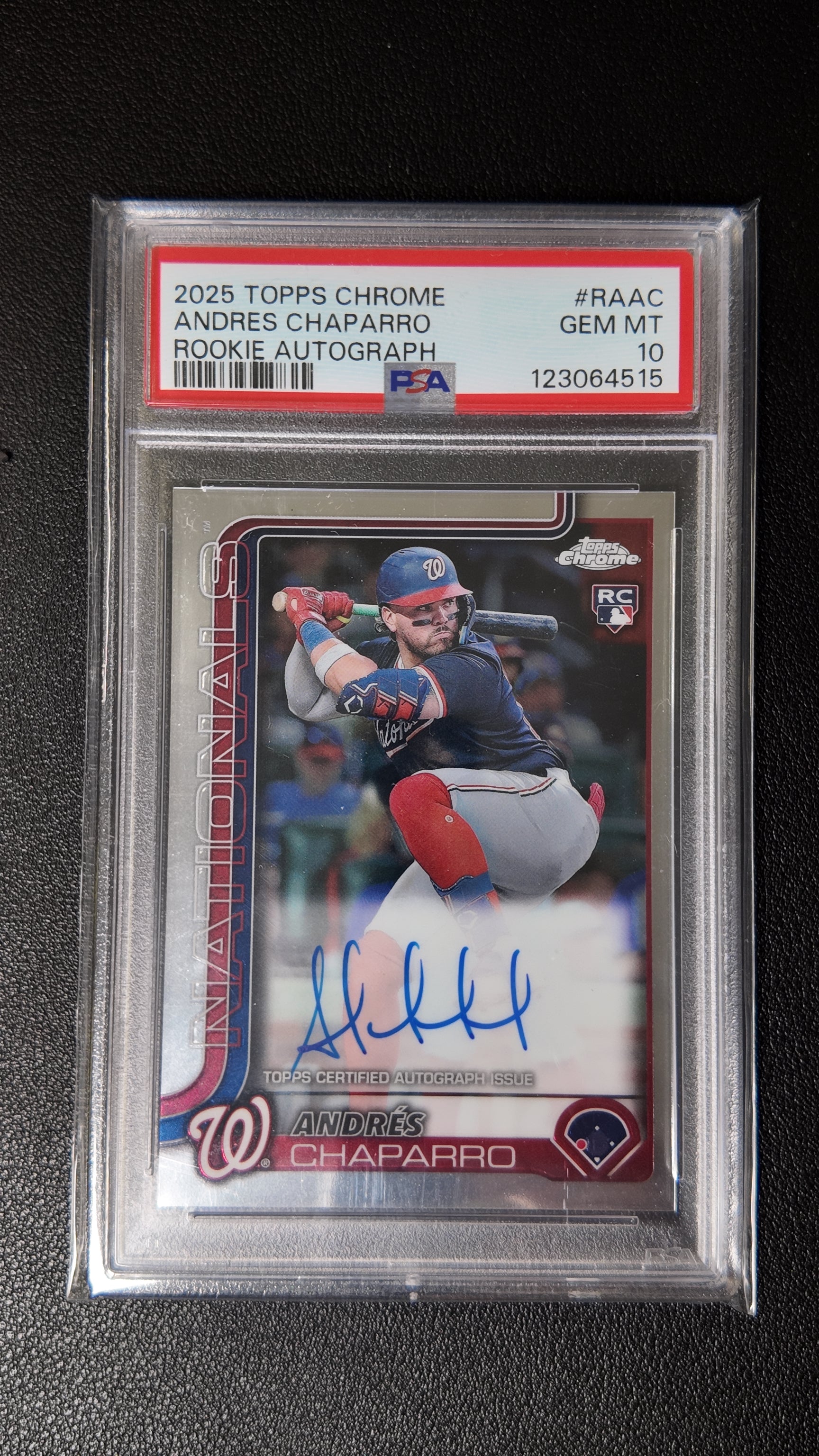 2025 Topps Chrome Rookie Autograph – Andrés Chaparro RC PSA 10 Gem Mint | Washington Nationals