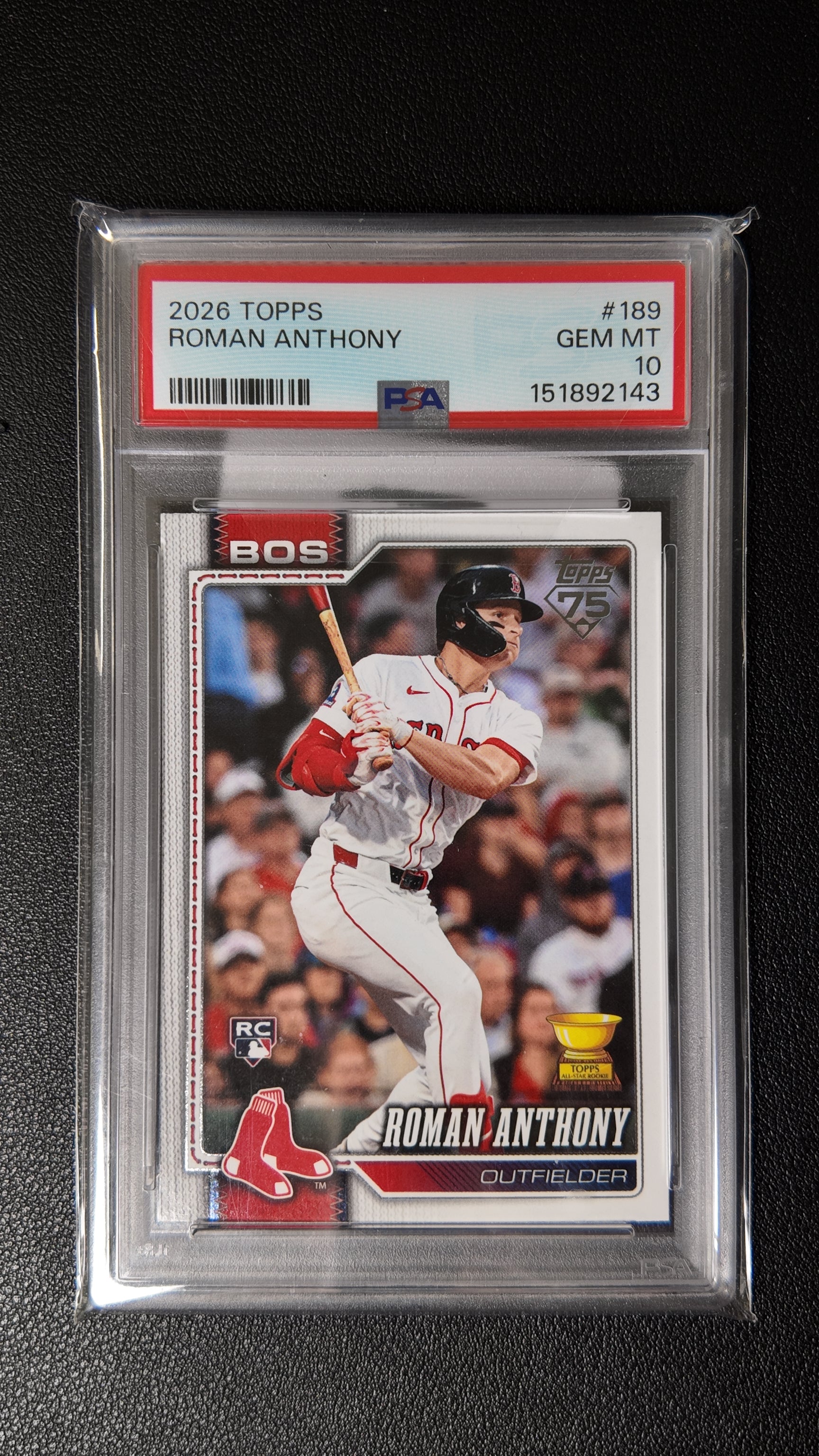 Roman Anthony 2026 Topps #189 Rookie Card PSA 10 GEM MINT