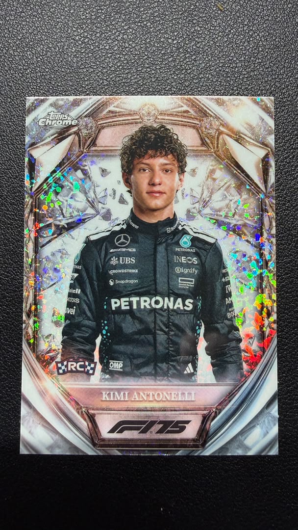Kimi Antonelli 2025 Topps Chrome F1 Diamond 75th Anniversary RC #D75-8 – Mercedes
